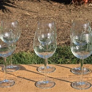 Princess House Floral Etched Wine Glass Set